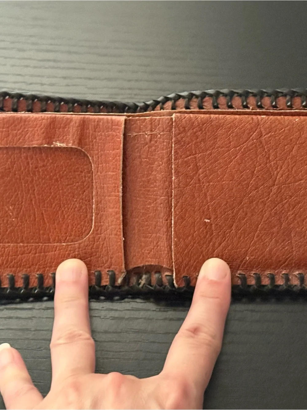 VTG Handmade Leather Wallet with Cowboy Motifs Boots & Spurs, Hat, Gun & Saddle